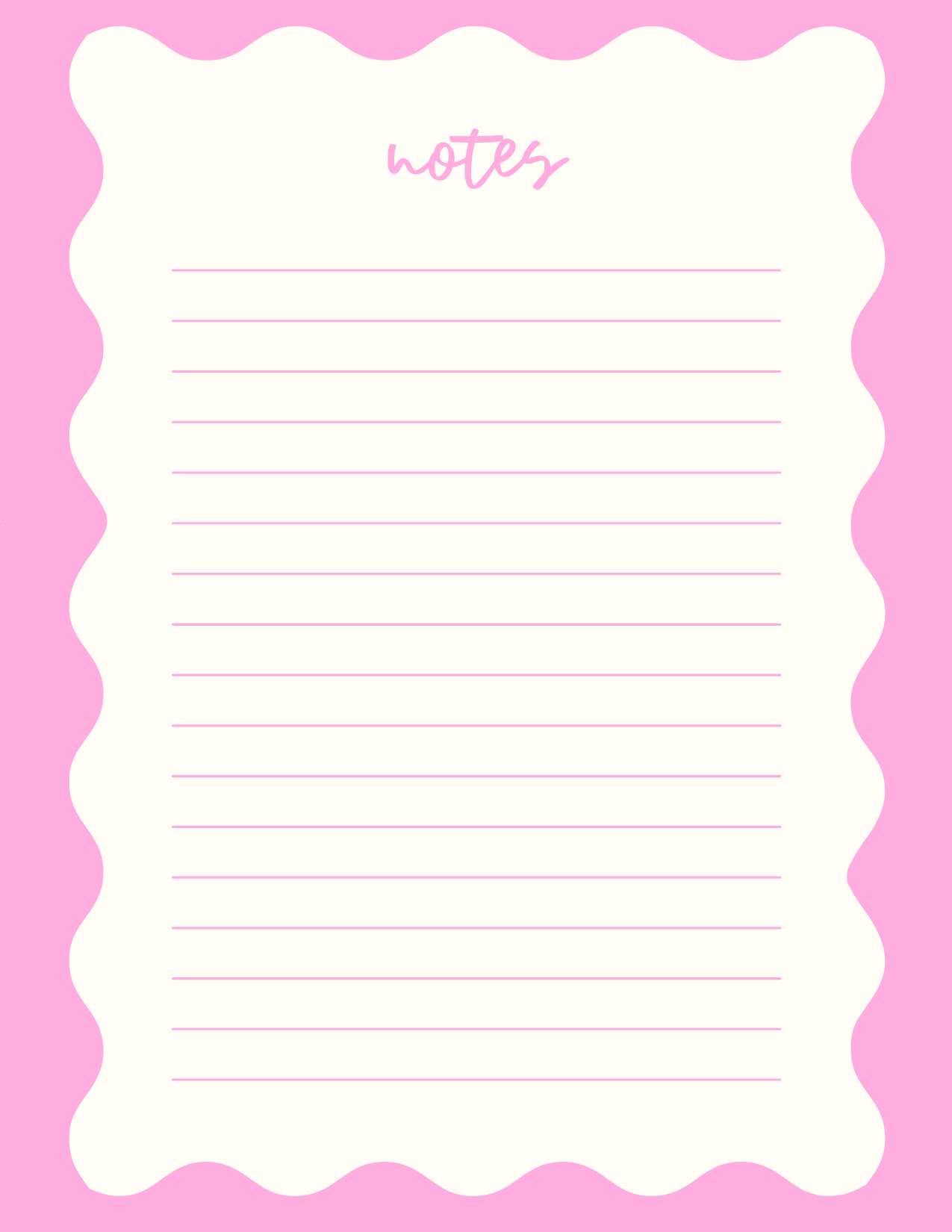 Pink Wave Notepad