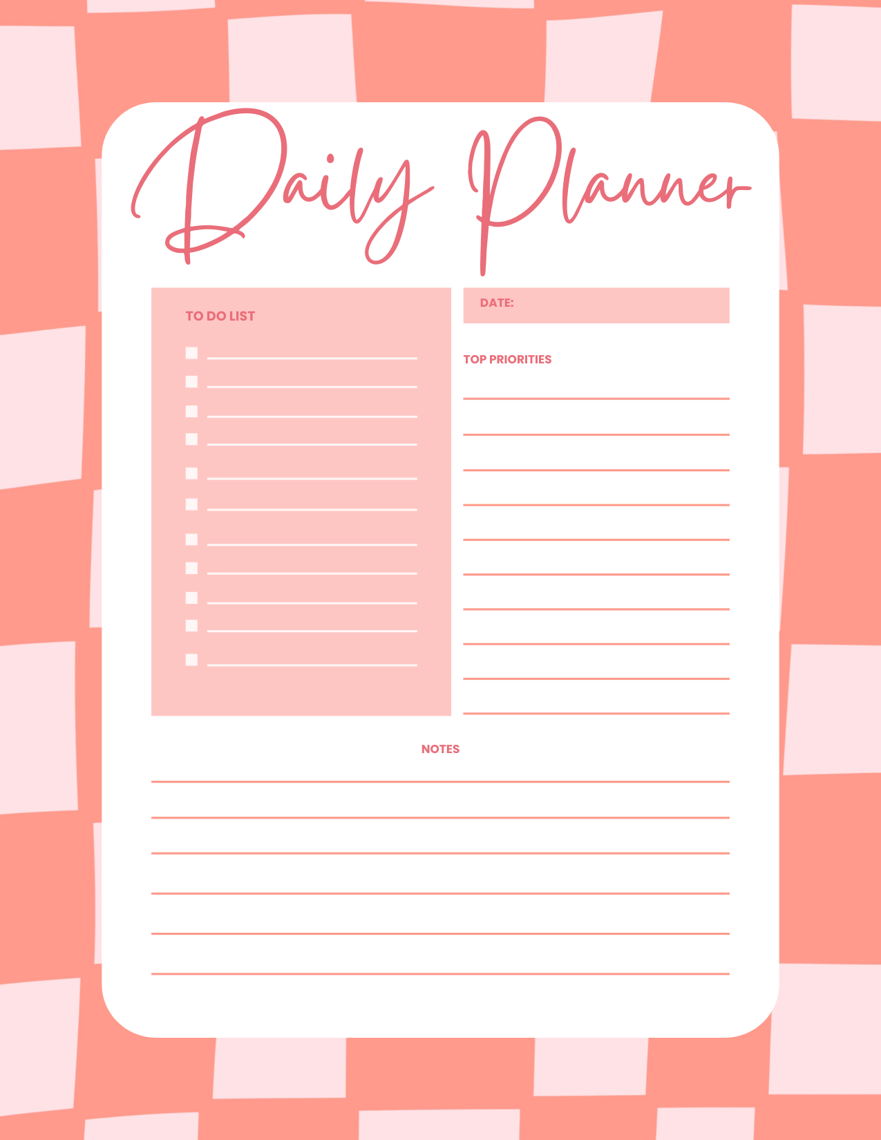 Daily Planner Notepad